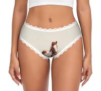 Culotte en dentelle imprimée Cheval Debout pour femme - Taille basse, sans