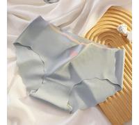 Culotte en soie glacée sans couture pour femme, tailles M-XL, sous-vêtements fins et respirants, doux et confortables, toutes saisons au quotidien pour femmes (XL bleu)