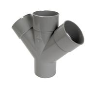 Culotte et embranchement NICOLL - double parallèle à 45° - RH14 - PVC gris