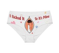 Culotte Femme Basse avec Imprimé Cœur Message Romantique pour Saint-Valentin Anniversaire Cadeau Intime (White, XXL) #145