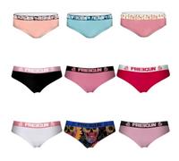 FREEGUN Pack Surprise Culotte Femme Coton, Lot de 3 Culottes, Modèle Choisis Aléatoirement, Rose, Bleu, Noir, Blanc, Taille S