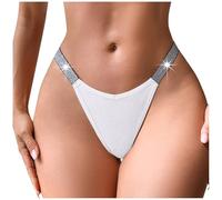 Culotte Femme Coton Mode Ruban Argent Sexy Pure Confortable T Dos pour Look Élégant
