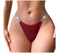 Culotte Femme Coton Mode Ruban Argent Sexy Pure Confortable T Dos pour Look Élégant