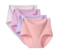 Culotte Femme Coton Taille Haute Blanche 4PC Femmes Grande Taille Slips XL 6XL Taille Haute Slips Dames sous-vêtements Couverture complète sous-vêtements pour Femmes Multipack Body (Purple, XXXL)