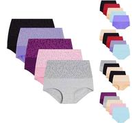 Culotte Femme Coton Taille Haute Slip Élastique Menstruelle Absorbante Confort Stretch Ventre Plat Doux Extensibles Anti-Fuite Protection Périodique Léger À Abondant Lavables Lot De 5 Bleu Clair