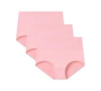 Culotte Femme Coton Taille Haute Slip Lot De 3 Elasticité Ventre Plat Post Accouchement Gainante Shorts Shorty pour Femmes Sport Extensibles Doux Boxer sous-Vêtements (Pink,XS)