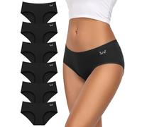 Culotte Femme Coton Taille Moyenne - Double Couche, Ceinture Anti-Roulage,M