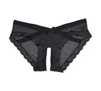 Culotte Femme Et séduisante Culotte brodée en Dentelle Transparente, Dos Ouvert, Respirante, Douceur imbattable, Body Lotion Parfum (Black, M)
