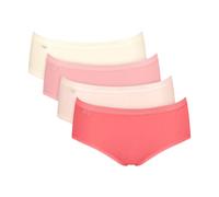 Sloggi Maxislip Originals Basic Lot de 4 Slips pour Femme, Rouge/Combinaison foncée, 42