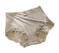 Culotte Femme Taille Haute Coton Dim Slip sans Couture Taille Haute en Dentelle imprimée pour Femme, Doux et respectueux de la Peau Culotte Maternité Jetable (Grey, L)