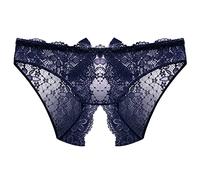 Culotte Fendue Femme Sexy- String Sexy Chic,Culottes Et Slips Femme Grande Taille Chic Classique sous-VêTement Couleur Unie Transparent avec Papillon Élasticité Lingerie