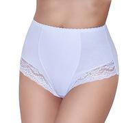 Culotte Gainante Femme Sculptante Taille Haute Femme sous-Vêtements Gainant Minceur Gaine Panty Bas Shorty Invisible sans Couture Souple Ventre Plat Extensible Matière Grande Taille (XL, Blanc)