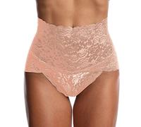 Culotte gainante femme ventre plat dentelle sexy slip sexy chic taille haute transparent respirant sous vetements feminins shorty grande taille elasticité douce hipster aminciaaant (Beige, XXL)