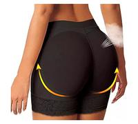 Culotte Gainante rembourrée sans Coutures, rehausseur de Fesses, Culotte Gainante en Dentelle (Noir, Taille M)