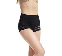 Culotte Gainante sans Couture pour Femmes, sous-vêtements de Contention en Dentelle à Rayures, Taille Haute Culotte Dim Femme Taille Haute Shorty Femme Lot (Black, L)