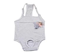 Culotte Hygiénique pour Chien Femelle à Bretelle, Tissu Rayé | Doublure Ultra Douce, Conception Ajustable, Gestion des Chaleurs, Usage Quotidien pour Petites Races