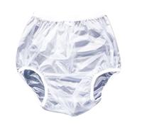 Culotte Incontinence Femme Slip Incontinence Homme Pantalon En Culotte Plastique PVC À Enfiler pour Adultes Imperméables Et Réutilisables,S,White