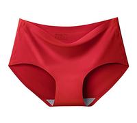 Culotte invisible femme taille haute lisses slip sans couture microfibre stretch ultra confort sous vetements feminins shorty couverture complète respirant panty desse multicolor panty (Red, M)