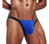 Culotte japonaise taille basse respirant coton triangle short haut fourchette sous-vêtements pour hommes, bleu, M