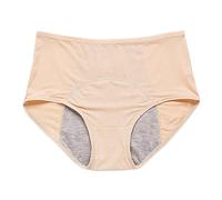 Culotte Maxi Femme Grande Taille 40-150kg Taille Haute Menstruelle Anti-Fuites Coton Doux Respirante Culotte Haute Femme Coton Confortable(Beige, XXXXL)