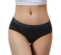 Culotte Menstruelle Absorbante = 4 Lavable Coton Menstruation Périodique Hygiénique Flux léger à abondant Culotte (FR/ES, Alpha/Lettres, 4TG, Taille Normale, Taille Normale, Le Noir-a)