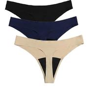 Culotte Menstruelle Femme Lavable Absorbante, String de Règles Réutilisable, Protection Hygiénique Anti-Fuite, Flux Léger Moyen Abondant, Slip Invisible