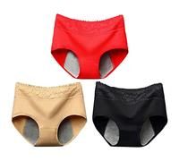 Culotte Menstruelle Flux Abondant Grande Taille Culotte de Regle Hygiénique Absorbante Anti-Fuite Lot de 3 Culottes Post Accouchement Taille Haute Culottes Coton pour Femme