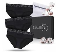 Culotte Menstruelle Flux Abondant Pack de 3 Haute Absorption Coton Biologique Protection Nuit sans Fuite Adolescente Femme + Pochette (FR/ES, Alpha/Lettres, S, Taille Normale, Taille Normale, Noir)