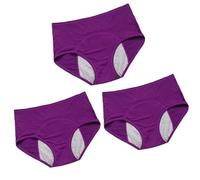 Culotte Menstruelle Flux Tres Abondant Taille Haute Culotte de Regle Hygiénique Absorbante Lavable，Lot de 3 Culotte Menstruelle Absorbante,BrightPurple-M