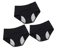 Culotte Menstruelle Flux Tres Abondant Taille Haute Culotte de Regle Hygiénique Absorbante Lavable，Lot de 3 Culotte Menstruelle Absorbante,Black-L