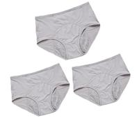Culotte Menstruelle Flux Tres Abondant Taille Haute Culotte de Regle Hygiénique Absorbante Lavable，Lot de 3 Culotte Menstruelle Absorbante,Grey-L