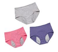 Culotte Menstruelle Flux Tres Abondant Taille Haute Culotte de Regle Hygiénique Absorbante Lavable，Lot de 3 Culotte Menstruelle Absorbante,Multicolour1-3XL