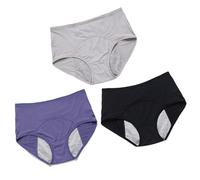Culotte Menstruelle Flux Tres Abondant Taille Haute Culotte de Regle Hygiénique Absorbante Lavable，Lot de 3 Culotte Menstruelle Absorbante,Multicolour3-M