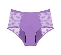 Culotte menstruelle for femme, taille haute, 3 couches de dentelle, sous-vêtement physiologique, culotte menstruelle, sous-vêtement féminin ultra-intime(Purple,L)