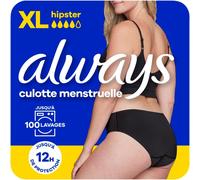 Culotte Menstruelle Hipster Lavable,Xl,44-46,1 Sous-Vêtement Pour Règles,Noir,Flux Moyen À Abondant, Jusqu¿À 100 Lavages,Jusqu¿À 12h De Protection,Confort Toute La Journée.[W411]