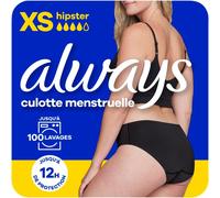 Culotte Menstruelle Hipster Lavable,Xs,36-38,1 Sous-Vêtement Pour Règles,Noir,Flux Moyen À Abondant, Jusqu`À 100 Lavages,Jusqu`À 12h De Protection,Confort Toute La Journée.[W414]