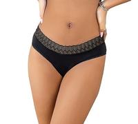 Culotte Menstruelle Noire - Protection Hygiénique Absorbante, Lavable et Réutilisable en Coton Bio - sous Vetement Anti-Fuite pour Regle (XXL)