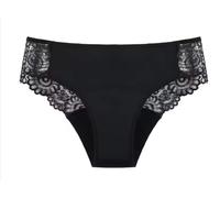 Culotte menstruelle réutilisable vingt-trois en dentelle légère avec dentelle - flux léger (noir, S)