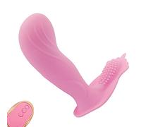 Culotte Oe- Vîbrant Femme Masseur Vibrant en Silicone de Vibration à double moteur et Vibrations de léchage de langue,100% étanche, Magnétique 06GI