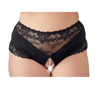 Culotte Ouverte Grande Taille Perles Noir Taille 3XL