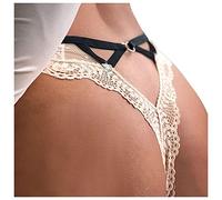 Culotte Ouverte Sexy À L'entre Jambe Femmes Dentelle Culotte Coeur Taille Basse sous-Vêtements String G String sous-Vêtements Lingerie Short Sexy pour Femme Culotte en Coton Femme Sexy (Beige, L)