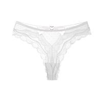 Culotte Ouverte Sexy À L'entre Jambe Femmes Dentelle Culotte Coeur Taille Basse sous-Vêtements String G String sous-Vêtements Lingerie Short Sexy pour Femme Culotte en Coton Femme Sexy (White, L)