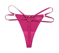 Culotte Ouverte Sexy À L'entre Jambe String sans couture femmes anneau en métal désir Sexy fille T pantalon grande taille coton entrejambe sous-vêtements Culotte Femme Taille Haute (Watermelon Red, S)