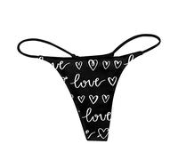 culotte personnalisé femme Tanga Personnalisé Femme String Sexy Chic Hot Bikini Mini Strings Ficelle Érotique Tanga Invisible Sans Couture Culotte Taille T-Back Taille Basse sexy chic Noir S