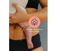 Doomoo Culotte Flowly post-accouchement et menstruelle – Ultra absorbante jusqu'à 12h – L/XL/2XL Noir