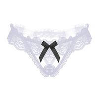 Culotte pour femme - Culotte douce - Confortable - Lingerie érotique - Transparent - Détail découpé - Pour la Saint-Valentin - Avec dentelle - Sexy et respirant, Blanc., taille unique