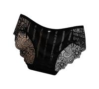 Culotte pour Femme Gainante, en Dentelle sans Traces, Taille Basse, Sexy, Pur désir, Soie Douce et rafraîchissante, Pantalon Triangle à Entrejambe en Coton Lisse (Black, M)