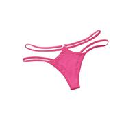 Culotte pour femme - Pour la Saint-Valentin - Détails découpés - Confortable - String - Respirant - Sous-vêtements érotiques - Avec dentelle - Culotte douce - Transparent, Rose, taille unique