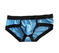 Culotte pour homme à l'intérieur portant une couleur contrastée tendance absorbant la transpiration, bleu, L