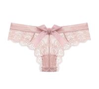 Culotte Push Up, Culotte Sexy Transparente en Dentelle Taille Basse avec NœUd Papillon pour Femme